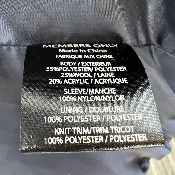 Members Only Women's Tweed Quilted Full Zip Bomber Jacket Navy Blue Sz M Medium - Picture 7 of 9